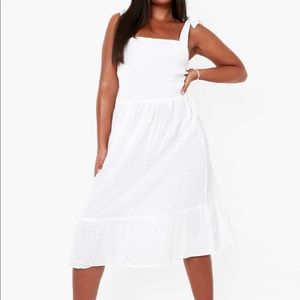 White bow strap dress